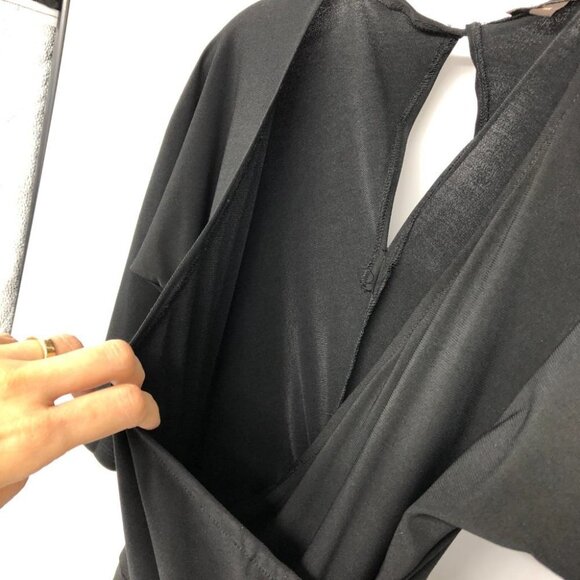 Mesmerize Black Surplice Neckline Half Sleeve Lisa Midi Dress size M - Picture 13 of 16